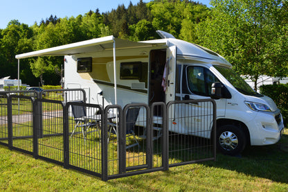 Dog Playpen Outdoor, 8 Panel Dog Fence 24" Pet Pen for Small Dogs Pet Exercise Pen for Puppy/Rabbit/Small Animals Portable Playpen for RV Camping Garden Yard, Indoor. Black, 22.2'' W x 23.6'' H.