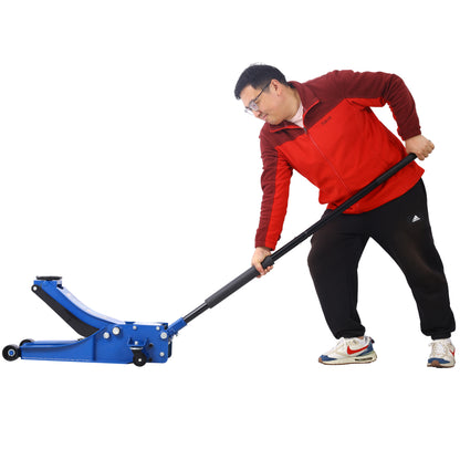 Low Profile Hydraulic Trolley Service/Floor Jack, 4 Ton (8000 lbs) Capacity, Lifting Range 2.5"-20",blue