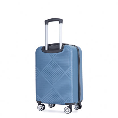 4-piece ABS lightweight suitcase, 14 inch makeup box, aircraft wheels (14/20/24/28) BLUE