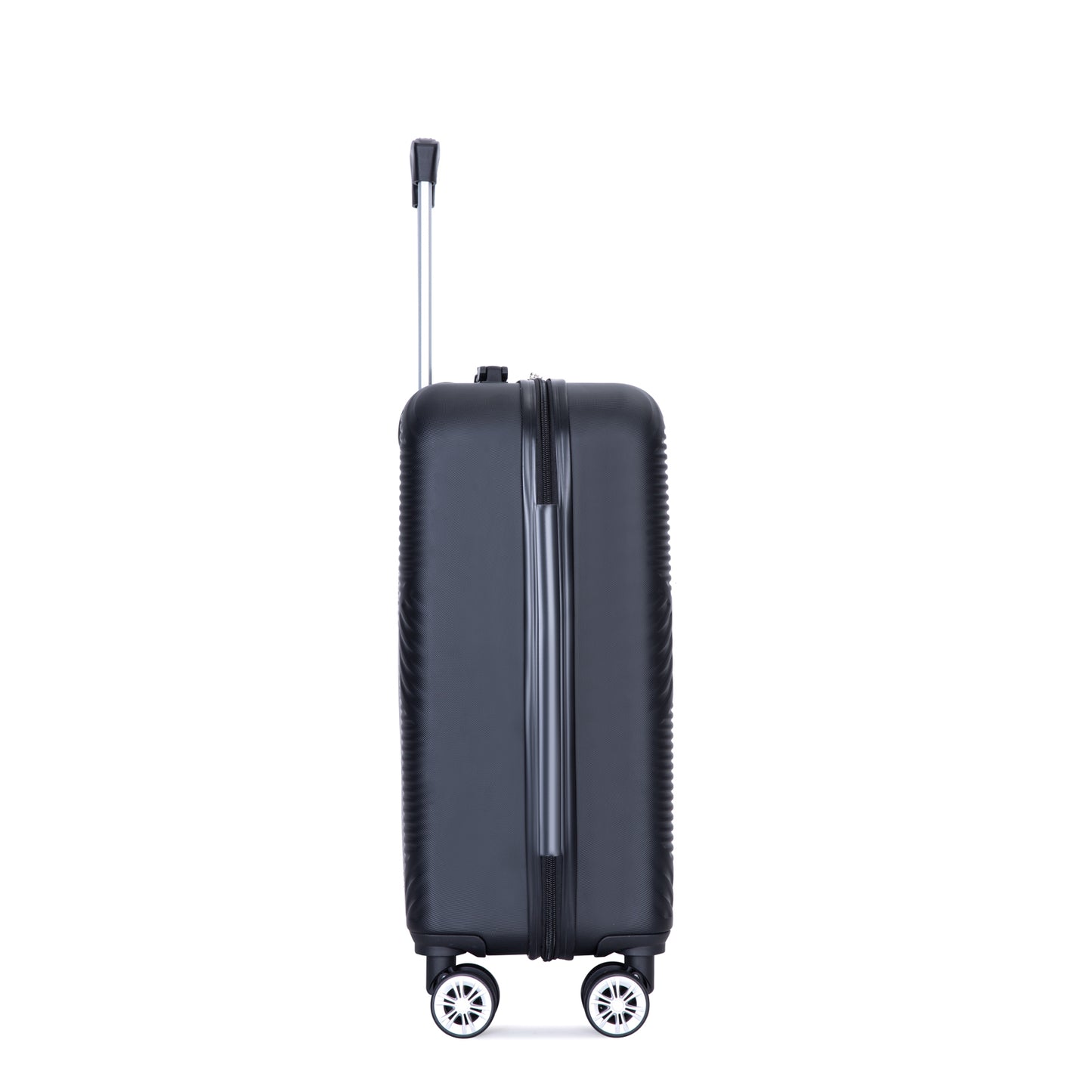 4-piece ABS lightweight suitcase, 14 inch makeup box, aircraft wheels (14/20/24/28) BLACK