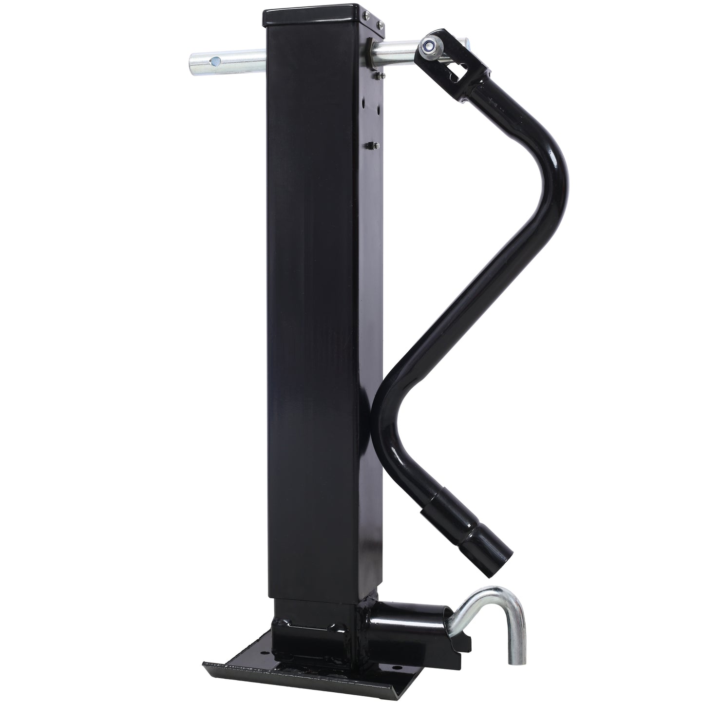 Weld On Trailer Jack, 12,000 lbs. Capacity, Sidewind Crank, No Mount Square Jack Tube,26 Inch Travel, Heavy-Duty Square Tube