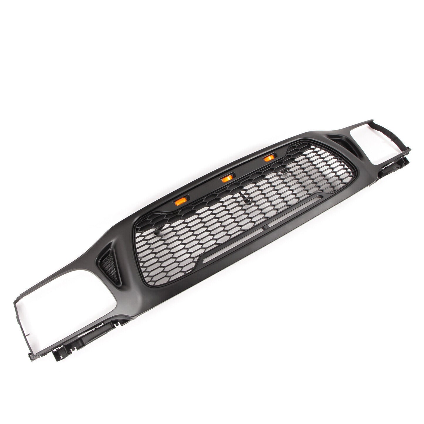 Front Grille Fit For 2001-2004 Toyota Tacoma Mesh Honeycomb Grill with 3 LED Lights