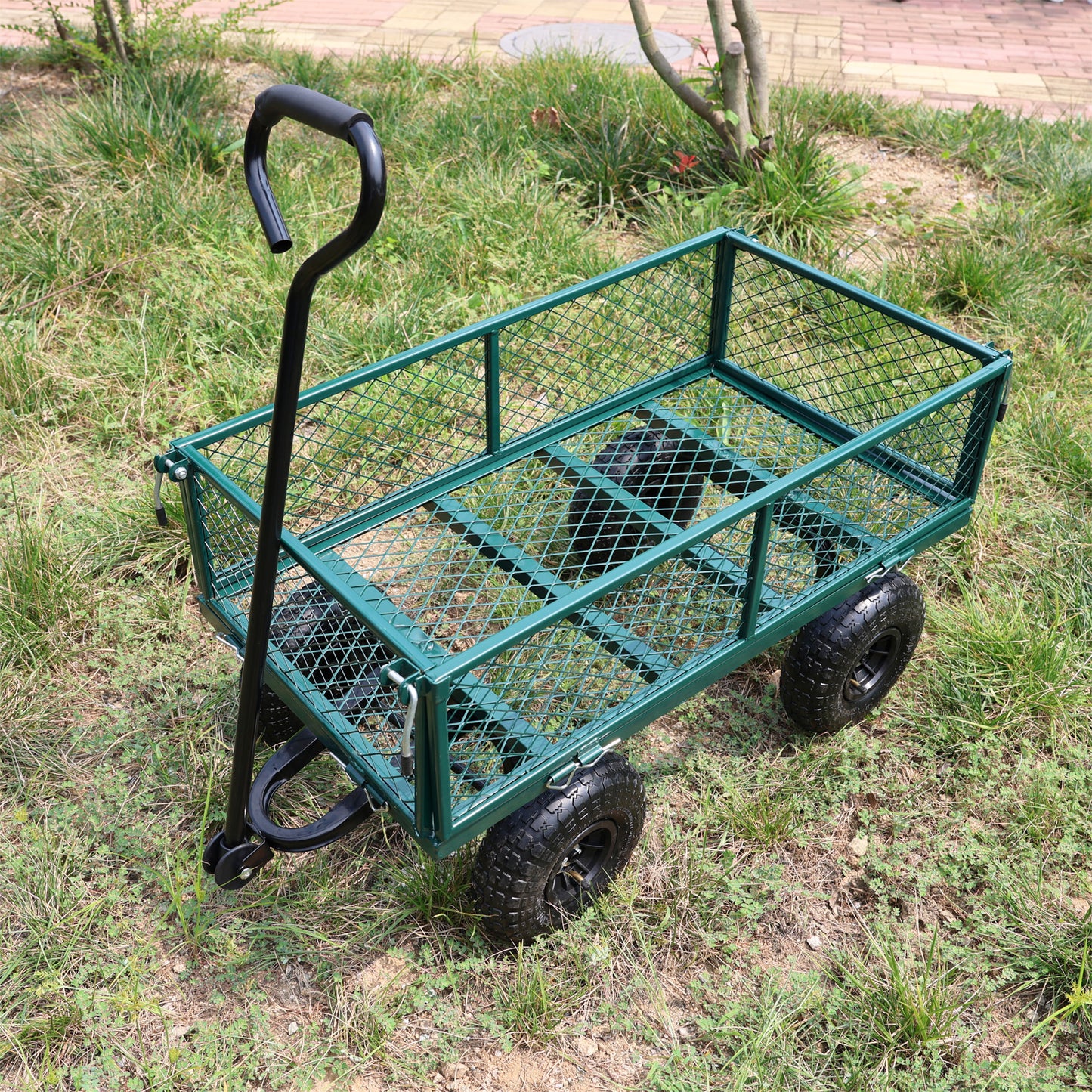 Wagon Cart Garden cart trucks make it easier to transport firewood (green)