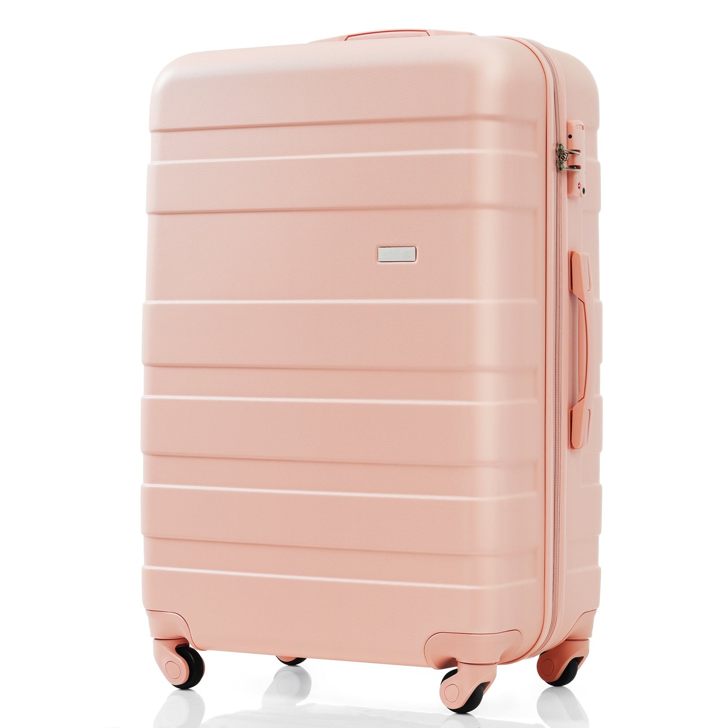 Luggage Sets New Model ABS Hardshell 3pcs Clearance Luggage Hardside Lightweight Durable Suitcase sets Spinner Wheels Suitcase with TSA Lock 20''24''28''( pink)