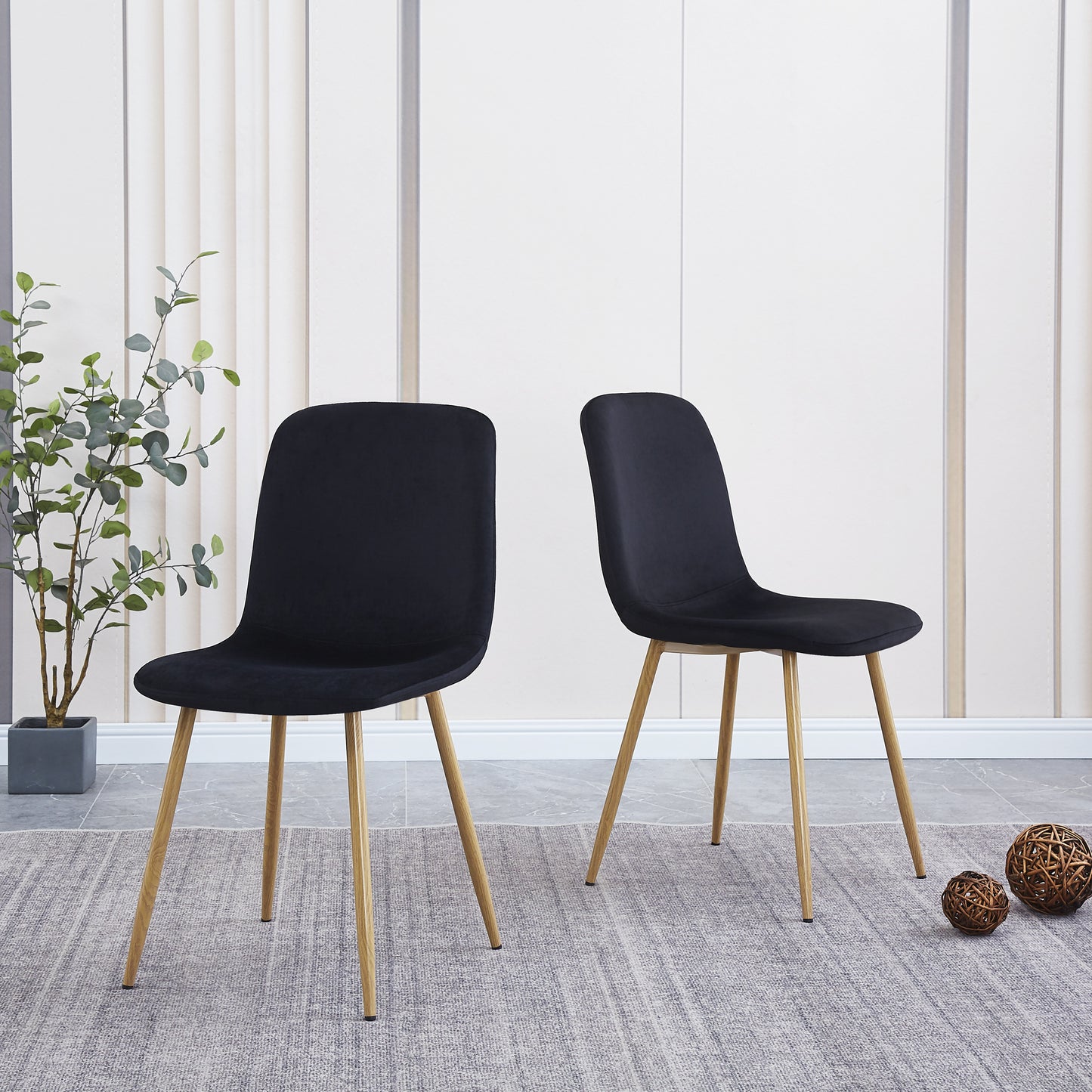 Dining Chair 4PCS（BLACK），Modern style，New technology.Suitable for restaurants, cafes, taverns, offices, living rooms, reception rooms.