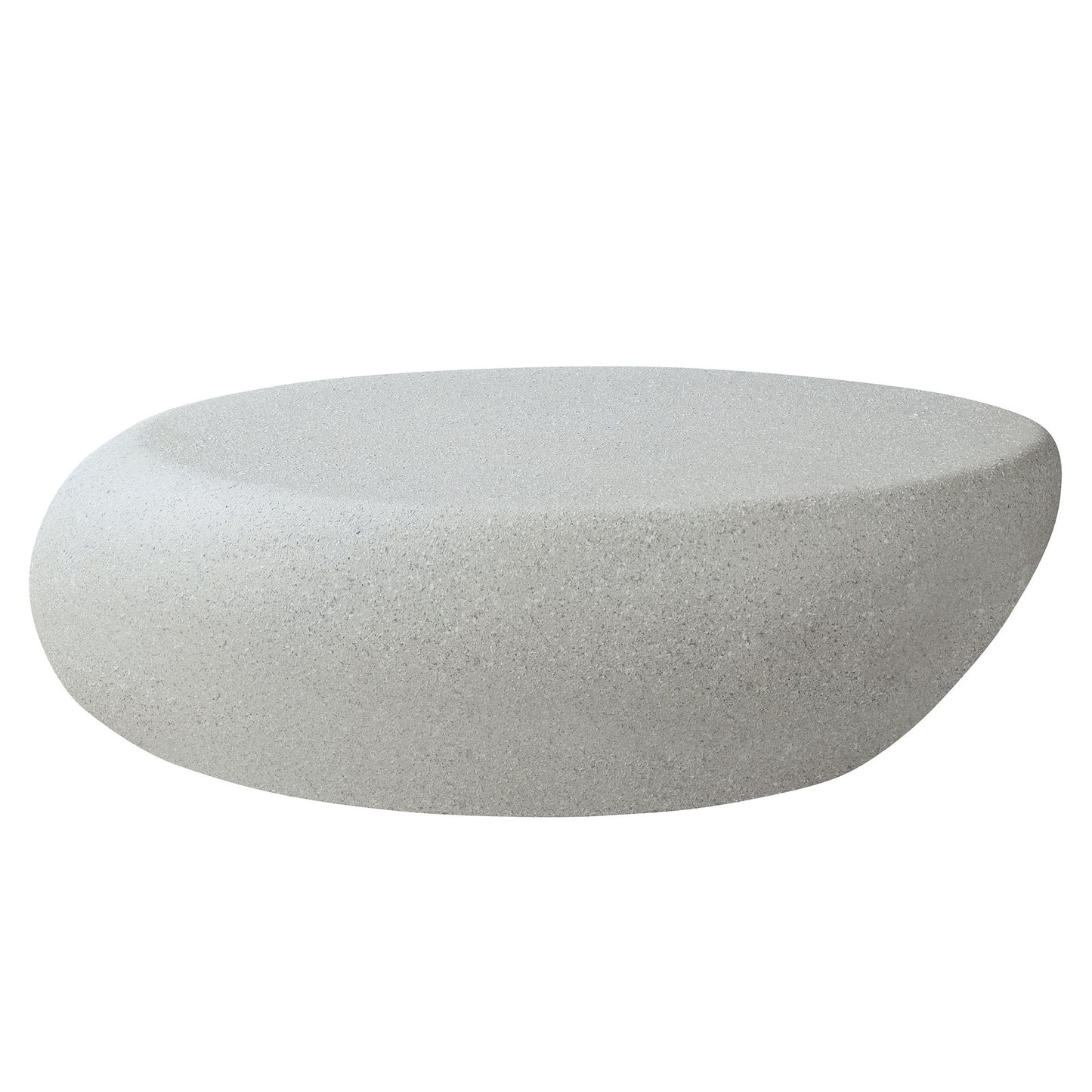 43.31''Fiberglass Elliptical Coffee Table for Living Room Vintage Table,Matte Rocks Table front of the Sofa, Irregular Center Table,No Need Assembly