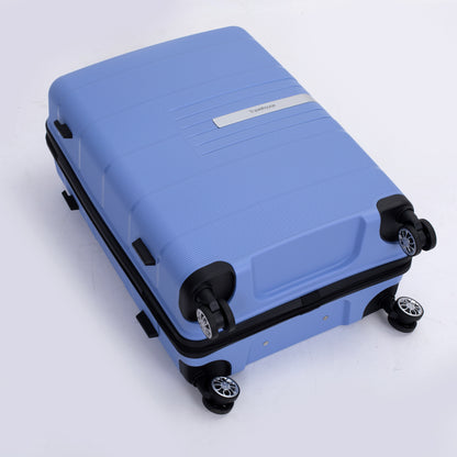 Hardshell Suitcase Double Spinner Wheels PP Luggage Sets Lightweight Durable Suitcase with TSA Lock,3-Piece Set (20/24/28) , Purplish Blue