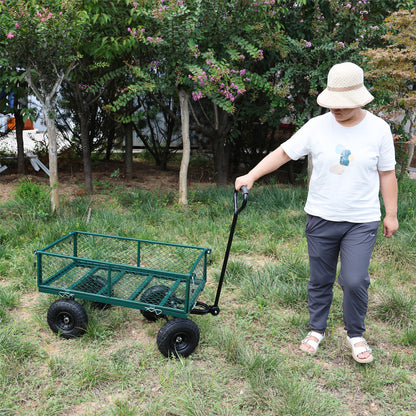 Wagon Cart Garden cart trucks make it easier to transport firewood (green)