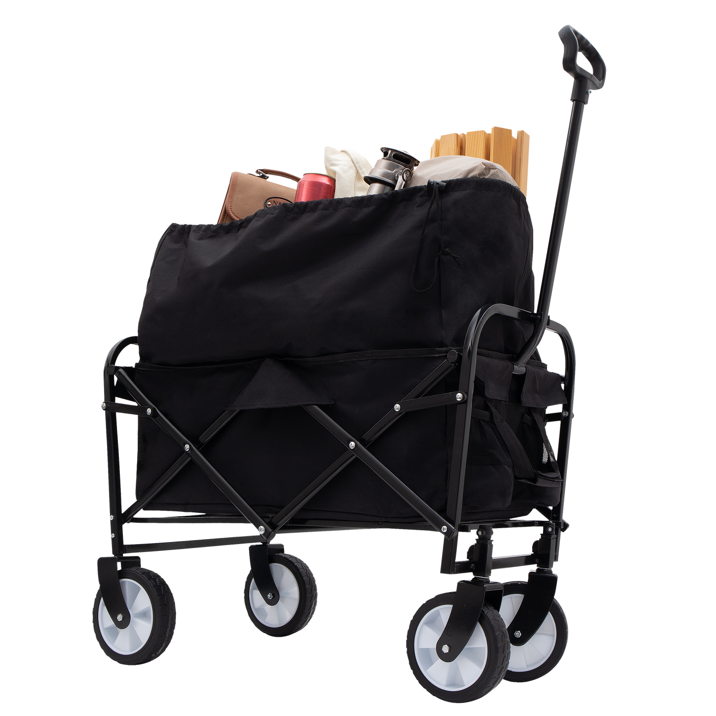 Collapsible Foldable Wagon Cart Beach Wagon Heavy Duty Utility Cart Utility Wagon Grocery Cart for for Camping Shopping Sports Gardeing Fishing 
Supports 225lbs ,All-Terrain Wheels black