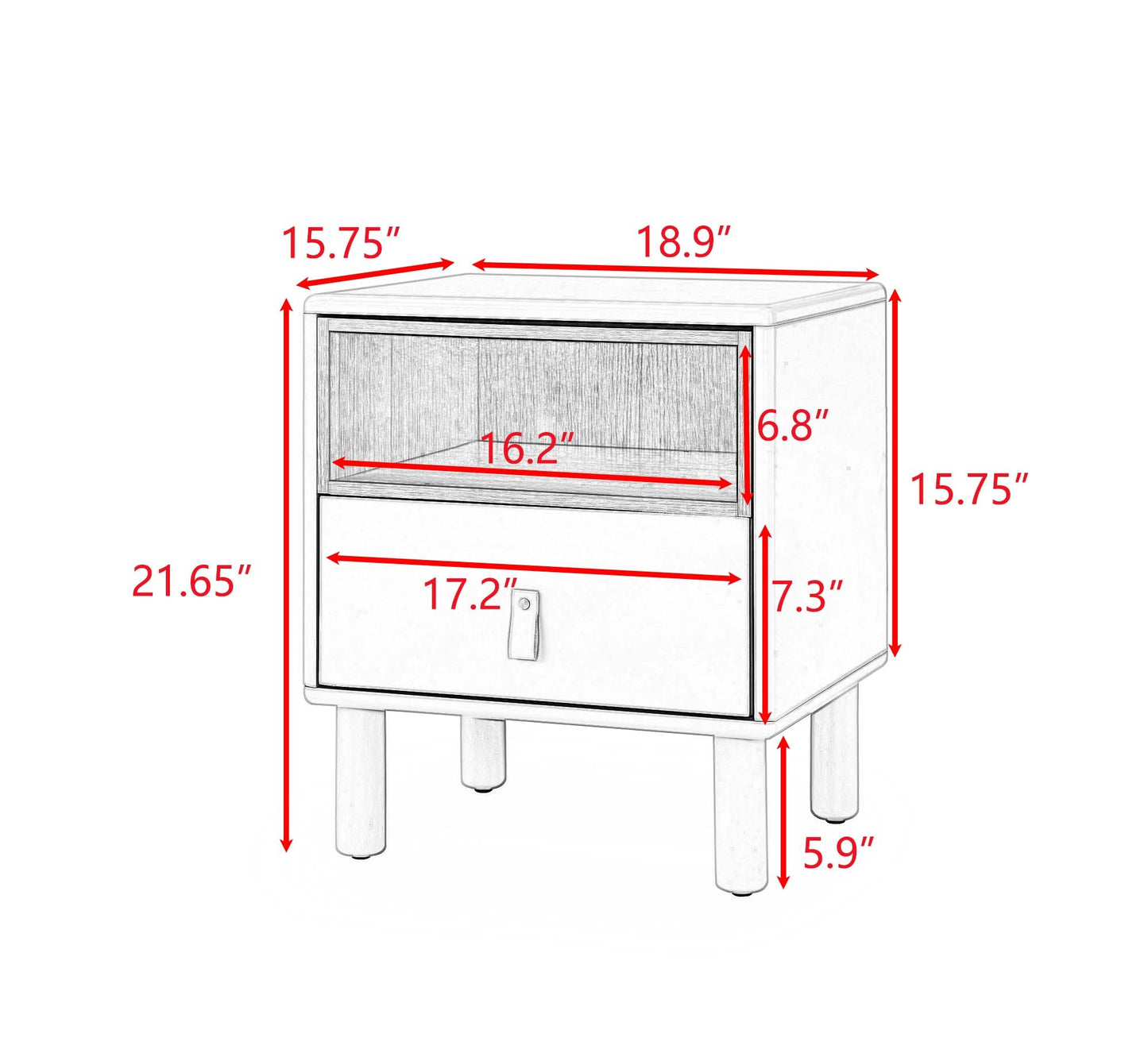 Single drawer bedside table, modern style bedside table, wooden bedside table, bedside table with drawer, side table with drawer, compact bedside table, Nordic style bedside table