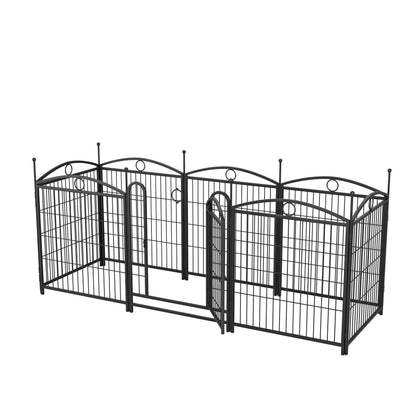 Dog Playpen Indoor 32 inch 8 Panels Metal Dog Pen Pet Dog Fence Outdoor Exercise Pen with Doors, Heavy Duty Dog Fence Puppy Pen for Large Medium Small Dogs Indoor Outdoor Foldable Pet Exercise Pen