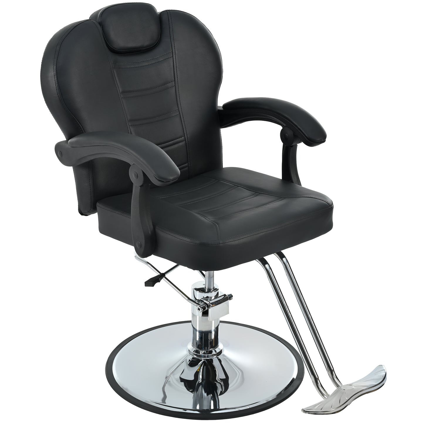 Classic Reclining barber Chair Salon Chair for Hair Stylist with Heavy Duty Hydraulic Pump, 360° Rotation, Tattoo Chair  Shampoo Beauty Salon Equipment,  Max Load Weight 330 Lbs, Black