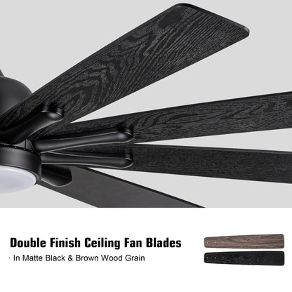 Mordern Farmhouse 62 In Black Ceiling Fan with Smart App and Remote Control