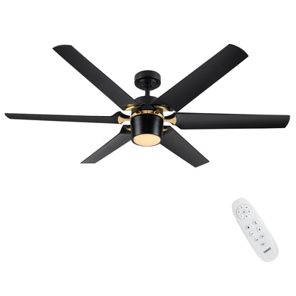 Modern 60" Integrated LED Light Ceiling Fan with Remote Control