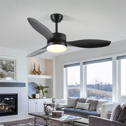 52 inch Indoor/Outdoor Ceiling Fan with LED  Select Light Kit - Black