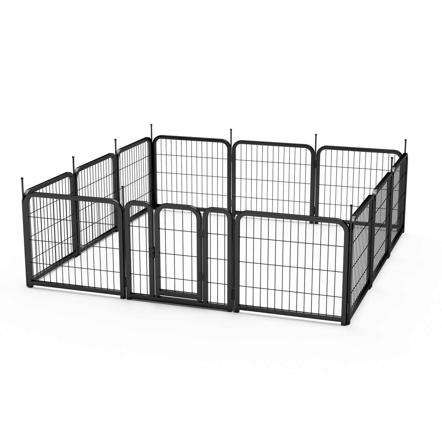 Dog Playpen Outdoor, 12 Panel Dog Fence 24" Pet Pen for Small Dogs Pet Exercise Pen for Puppy/Rabbit/Small Animals Portable Playpen for RV Camping Garden Yard, Indoor. Black, 22.2'' W x 23.6'' H.