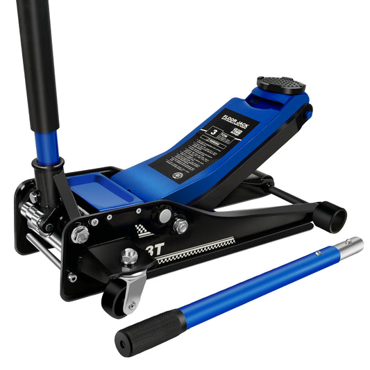 Floor Jack,3Ton/6600lbs Low Profile Floor Jack,dual Piston Quick Lift Pump,Lifting Range 75mm/2.95"-460mm/18.11",Blue