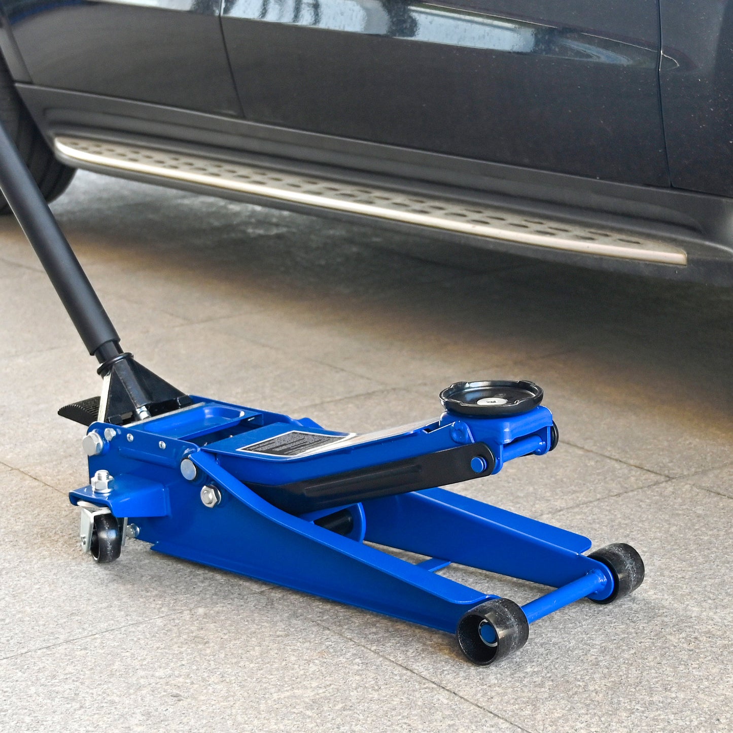 3T Heavy Duty Horizontal Double Pump Floor Jack Foot Model,and Steel Racing Floor Jack with Dual Piston Quick Lift Pump,3 Ton (6,000 lb) Capacity,Blue