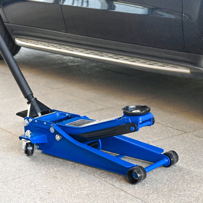 3T Heavy Duty Horizontal Double Pump Floor Jack Foot Model,and Steel Racing Floor Jack with Dual Piston Quick Lift Pump,3 Ton (6,000 lb) Capacity,Blue