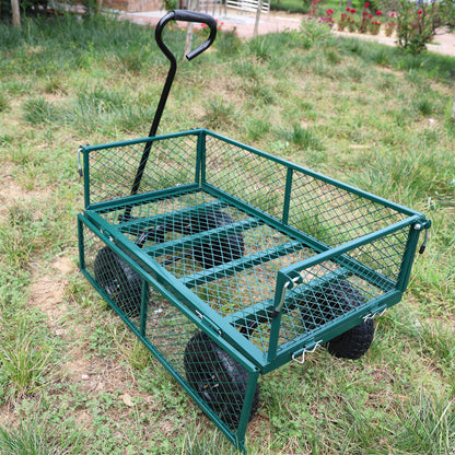 Wagon Cart Garden cart trucks make it easier to transport firewood (green)