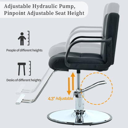 Barber Chair,Salon Chair for Hair Stylist,Stylist Chair with Heavy Duty Hydraulic Pump  Adjustable Hydraulic Chair for Hair Stylist Women Man,Max Load Weight 330 Lbs.