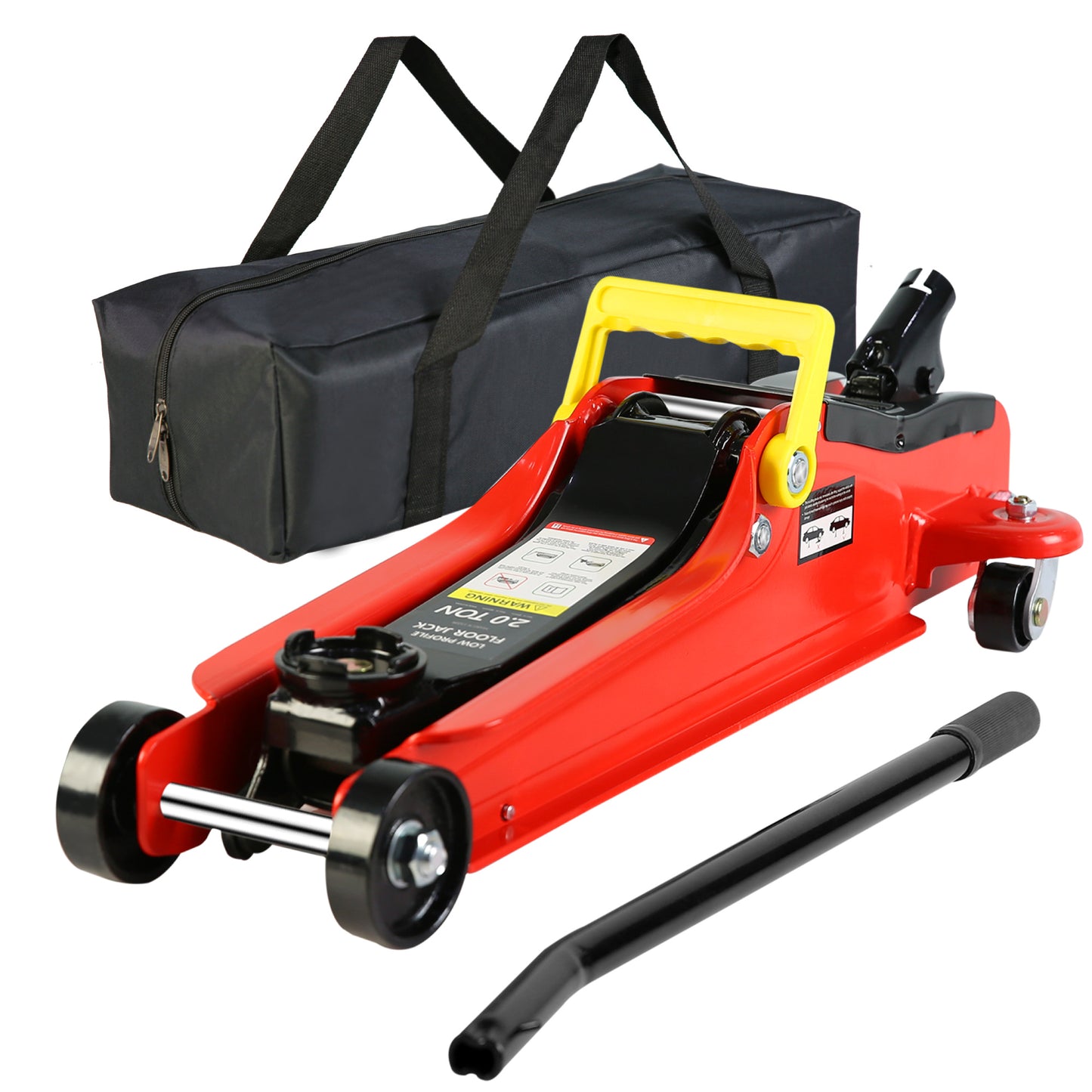 Floor Jack, 2 Ton Low Profile Floor Jack, Heav yDuty Steel Racing Floor Jack with Single Piston QuickLift Pump, Floor Jack Lifting Range 3.3"-15.2"