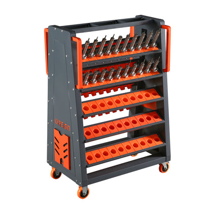 CAT40 CNC Tool Cart-100CAP 5-Tier CNC Rolling Carts with Wheels 40 Taper Tool Holder CNC Mobile Tool Holder CNC Tool Organizer CAT 40 Tool Holder Set for Storehouse Factory Garage(CAT40-100CAP)