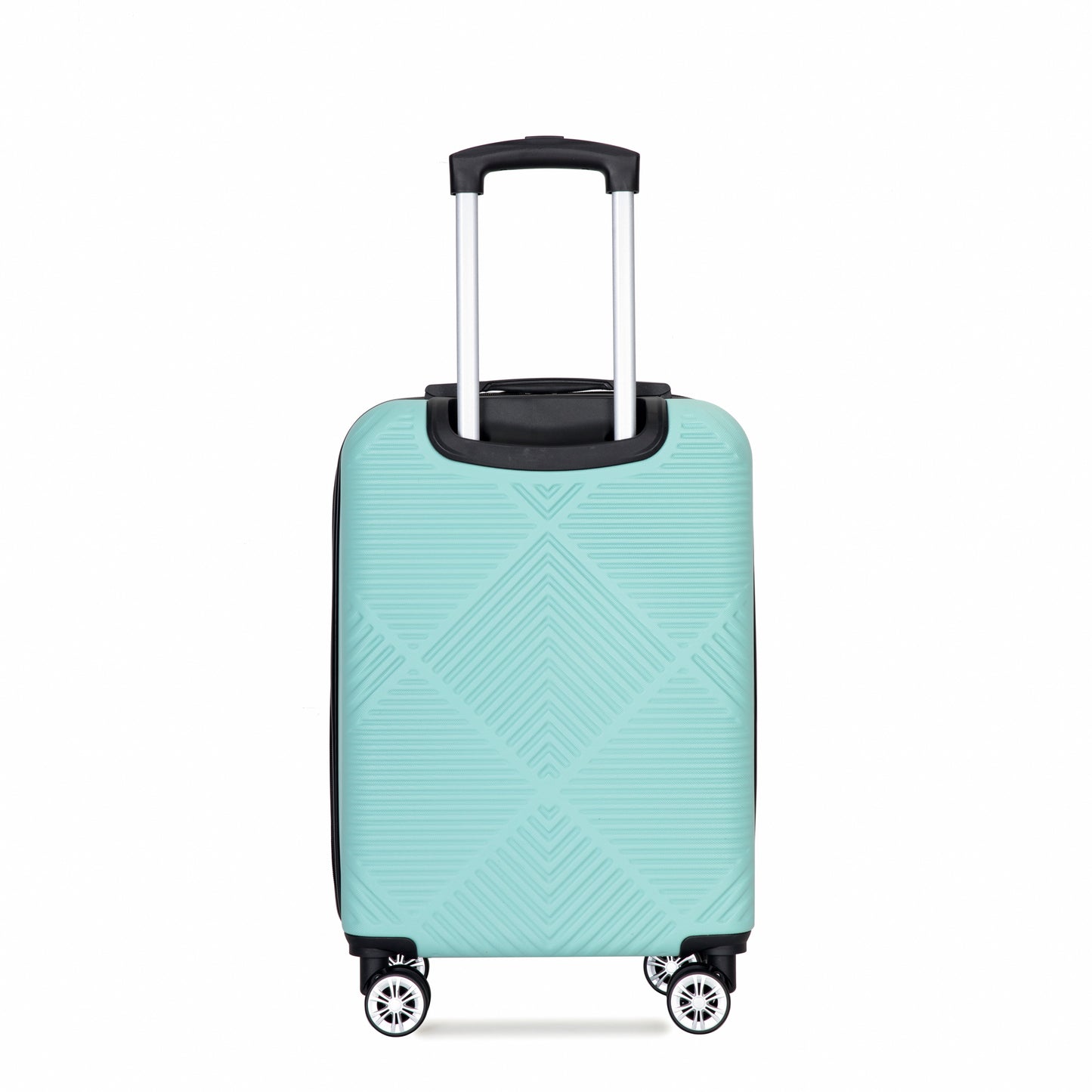 4-piece ABS lightweight suitcase, 14 inch makeup box, aircraft wheels (14/20/24/28) LIGHT BLUE