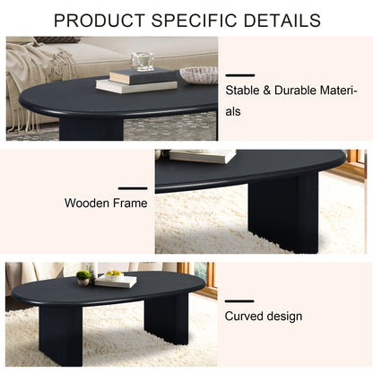 51'' Tapered Tabletop Coffee Table (BLACK)