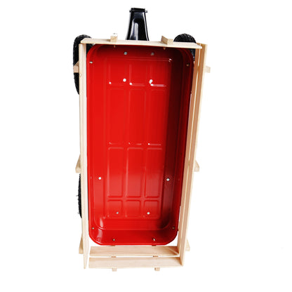 outdoor sport wagon tools cart wooden side panels air tires Wagon (red)