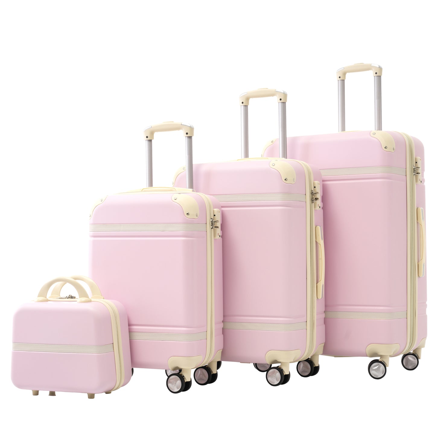 Hardshell Luggage Sets 4 Pieces 20"+24"+28" Luggages and Cosmetic Case Spinner Suitcase with TSA Lock Lightweight