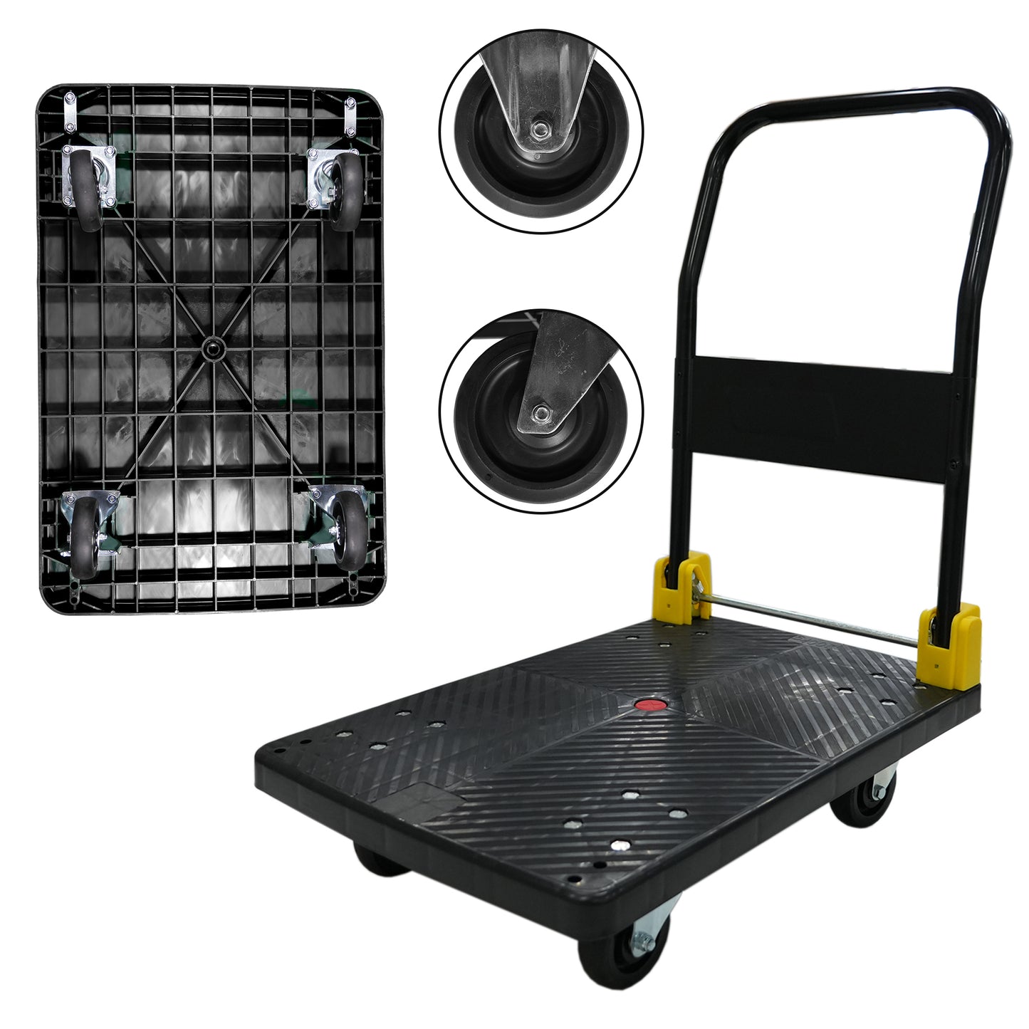 Foldable Platform Push Hand Truck Cart, 880 lbs. Weight Capacity