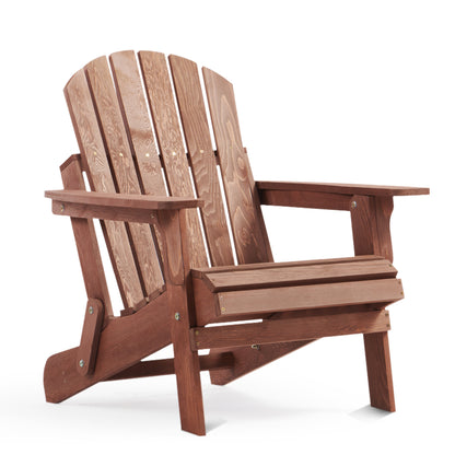 Oversize Wooden Outdoor Folding Adirondack Chair with Pre-Assembled BackRest & SeatBoard, Wood Patio Chair for Garden Backyard Porch Pool Deck Firepit