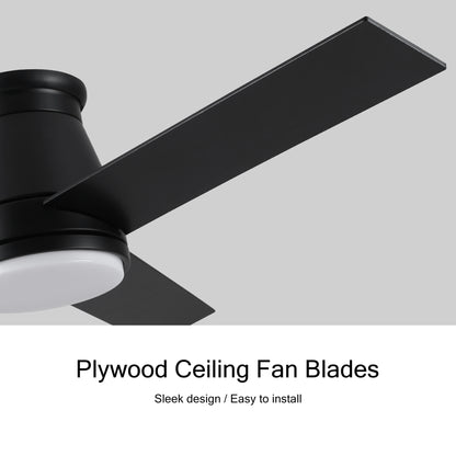 48" Black Lowe Profile Ceiling Fan with Light