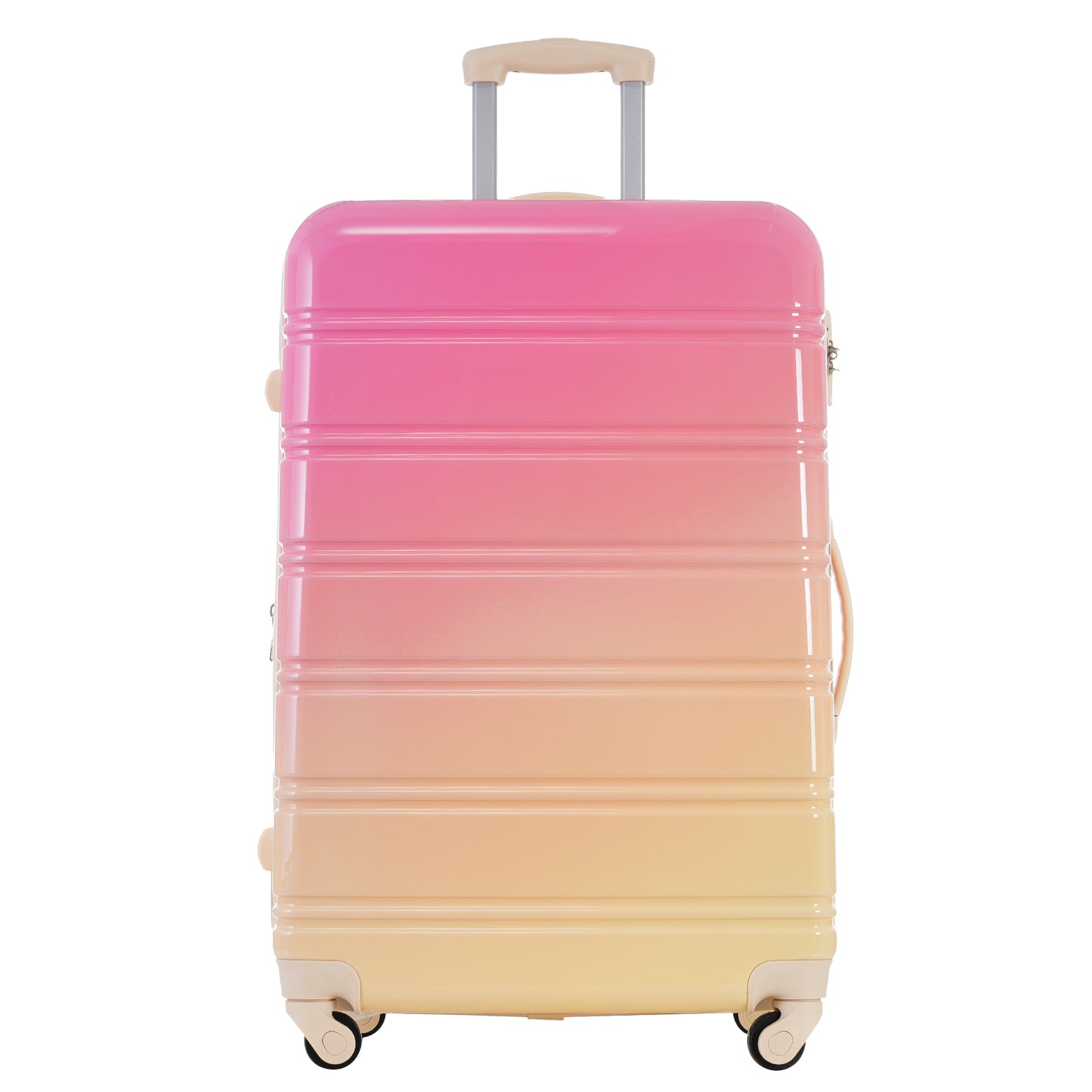 Hardshell Luggage Sets 3 Piece Gradient Color Expandable Suitcase with Spinner Wheels and TSA Lock Lightweight 20" 24" 28" Available,Pink and Yellow