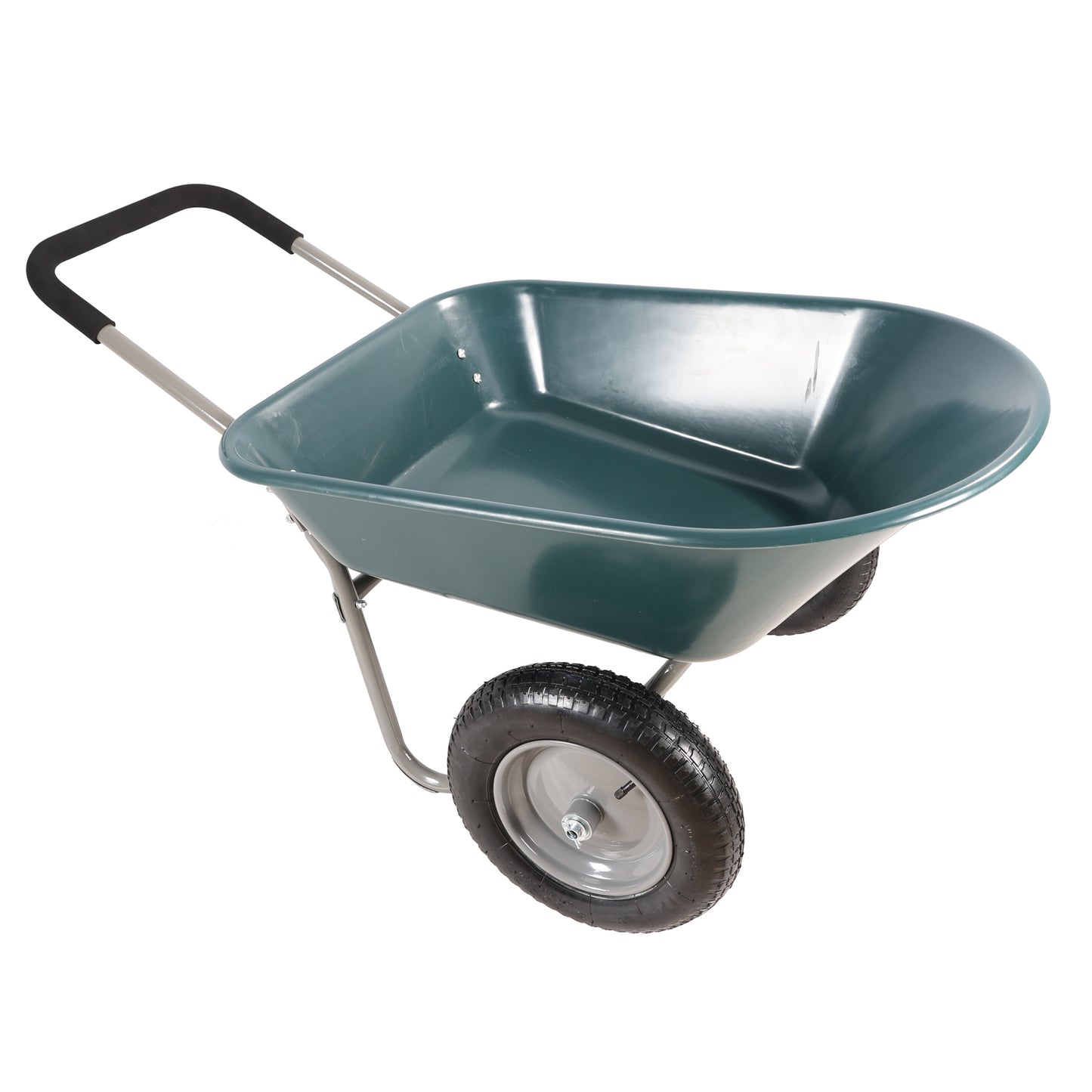 wheel barrow Two wheeled trolley for green garden 15 inch pneumatic wheel WB1001GN