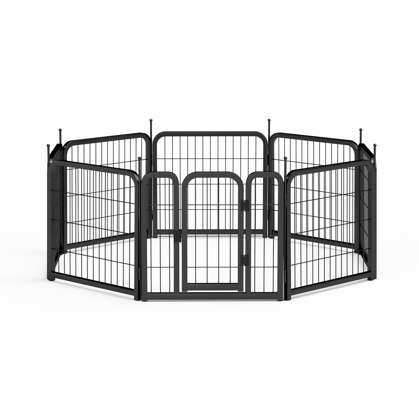 Dog Playpen Outdoor, 8 Panel Dog Fence 24" Pet Pen for Small Dogs Pet Exercise Pen for Puppy/Rabbit/Small Animals Portable Playpen for RV Camping Garden Yard, Indoor. Black, 22.2'' W x 23.6'' H.