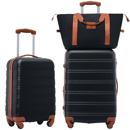 Hardshell Luggage Sets 2Pcs + bag Spinner Suitcase with TSA Lock Lightweight 20" + 24"