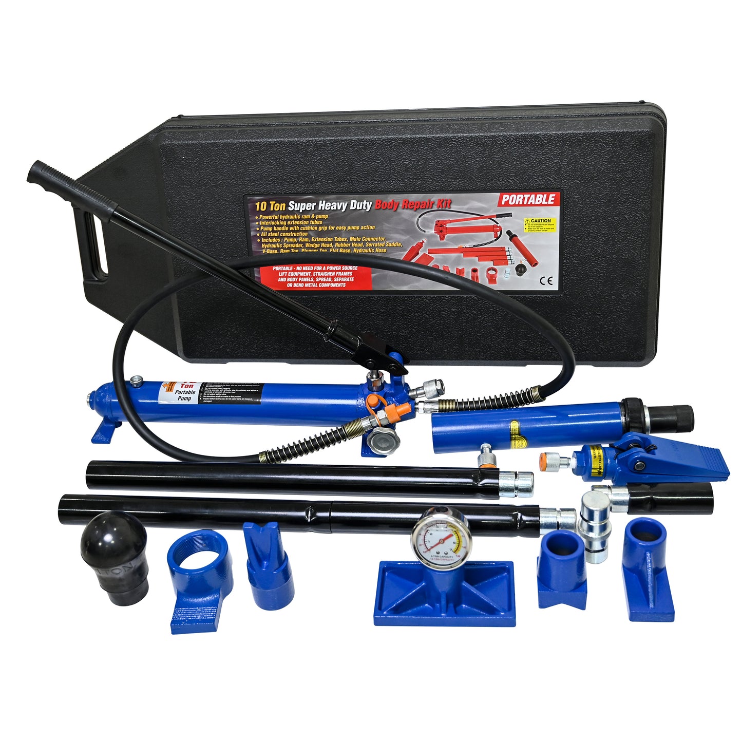 10 Tons of Portable Hydraulic Equipment Components-BLACK+BLUE