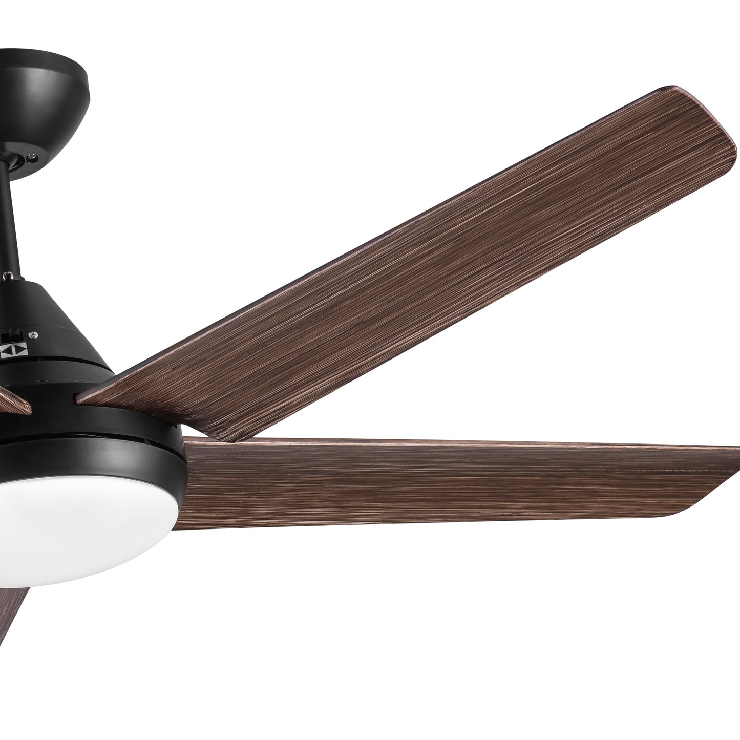 48 In Intergrated LED Ceiling Fan Lighting with Brown Wood Grain ABS Blade