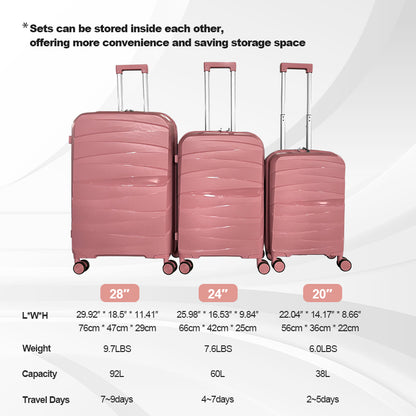 Hard shell luggage, 3-piece set, with TSA Lock, 20 inches 24 inches 28 inches