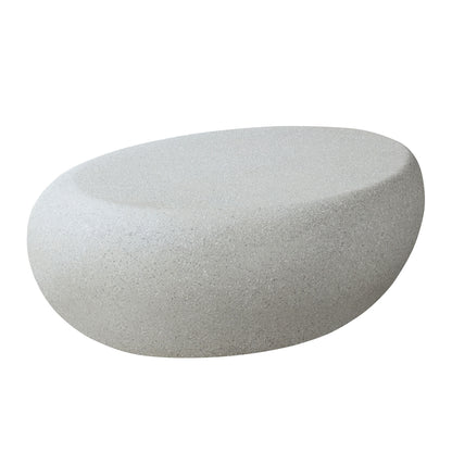 43.31''Fiberglass Elliptical Coffee Table for Living Room Vintage Table,Matte Rocks Table front of the Sofa, Irregular Center Table,No Need Assembly