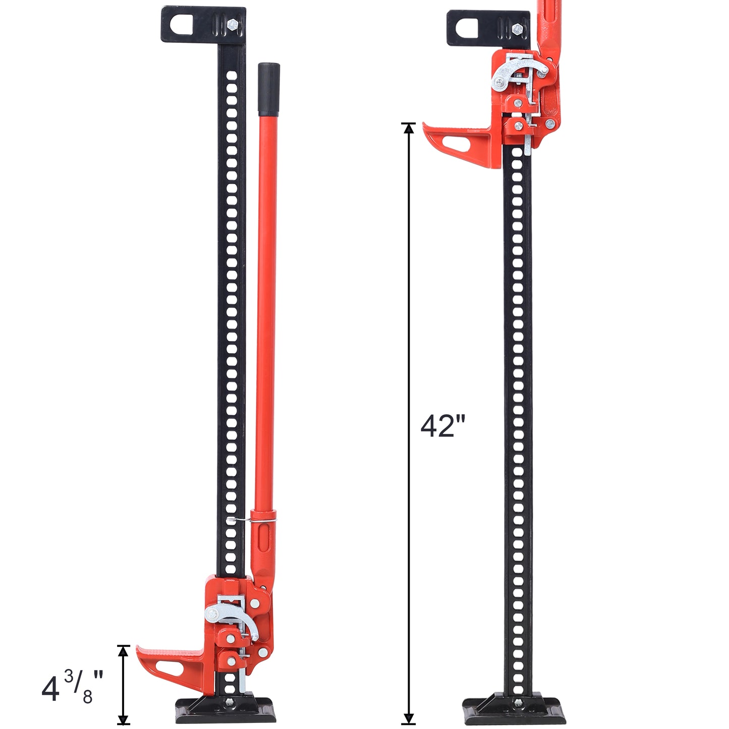 High Lift Farm Jack, 48" Utility Farm Jack, 7000 lbs Capacity Ratcheting Off Road Utility Jack, Heavy-Duty Farm Jack for Tractor, Truck, SUV, Bumper Lift, RED