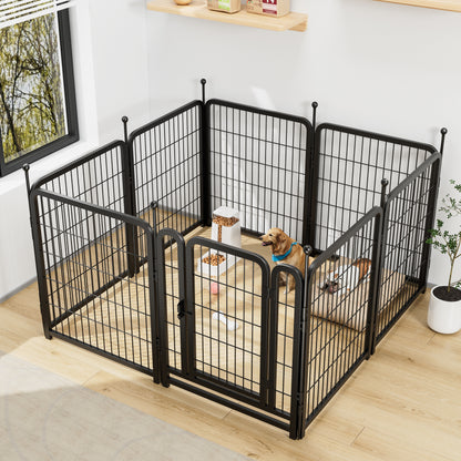 Dog Playpen 8 Panels 32" Height Heavy Duty Dog Fence Puppy Pen for Large Medium Small Dogs Indoor Outdoor Foldable Pet Exercise Pen