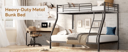 Metal Bunk Bed, Twin Over Full Size