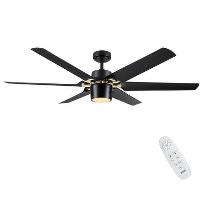 Modern 60" Integrated LED Light Ceiling Fan with Remote Control