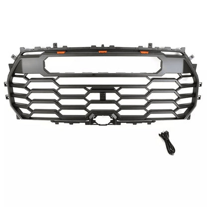 Front Grille For 2022-2023 2024 Tundra Trd Pro Grill With 3 LED Lights and Toyota Letters