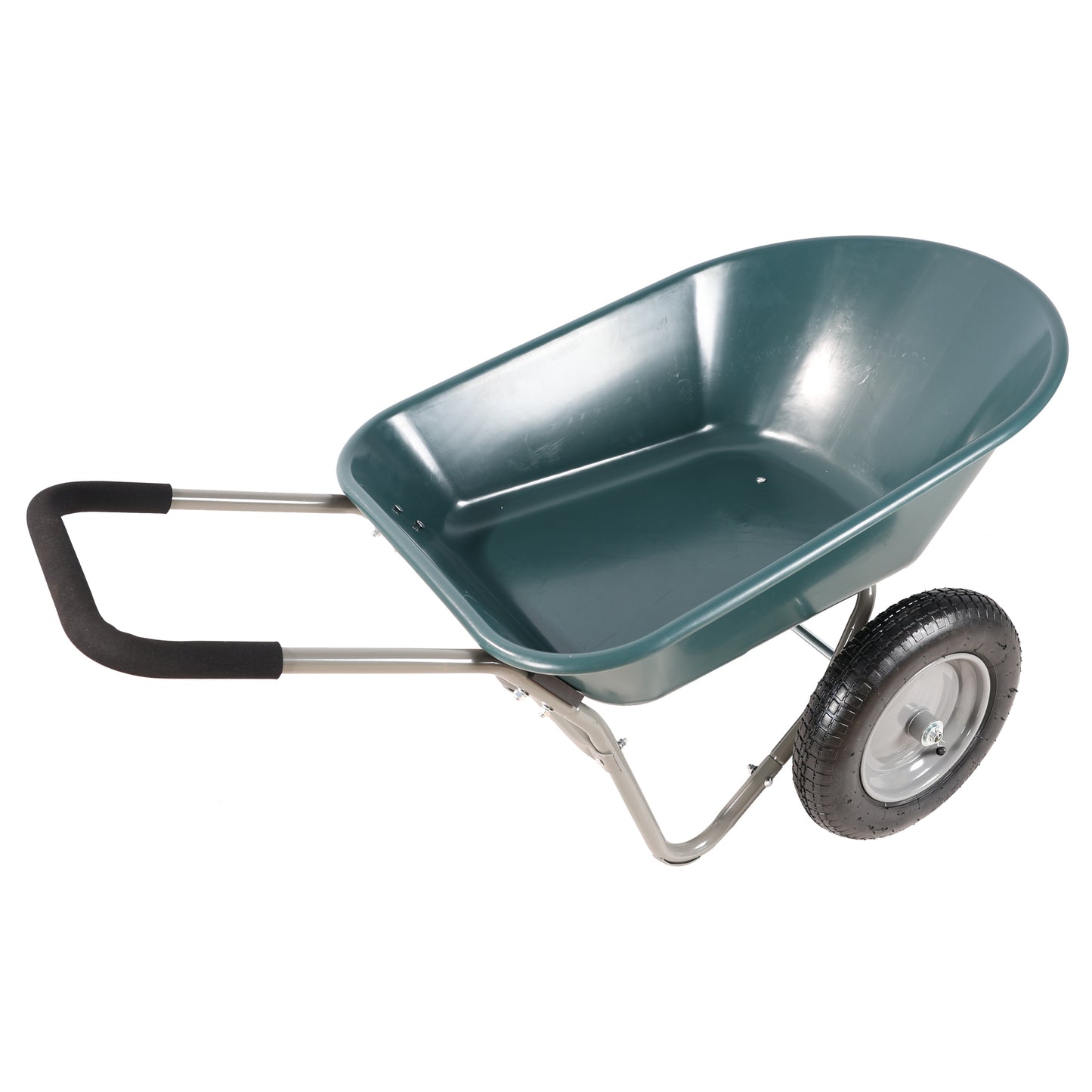 wheel barrow Two wheeled trolley for green garden 15 inch pneumatic wheel WB1001GN