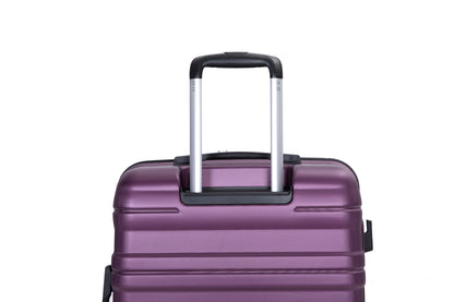 Expandable 3 Piece Luggage Sets PC Lightweight & Durable Suitcase with Two Hooks, Spinner Wheels, TSA Lock, (21/25/29) Dark Purple