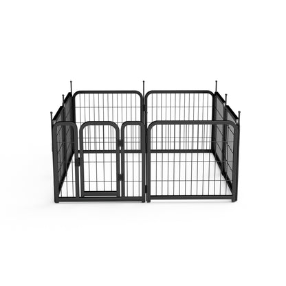 Dog Playpen Outdoor, 8 Panel Dog Fence 24" Pet Pen for Small Dogs Pet Exercise Pen for Puppy/Rabbit/Small Animals Portable Playpen for RV Camping Garden Yard, Indoor. Black, 22.2'' W x 23.6'' H.